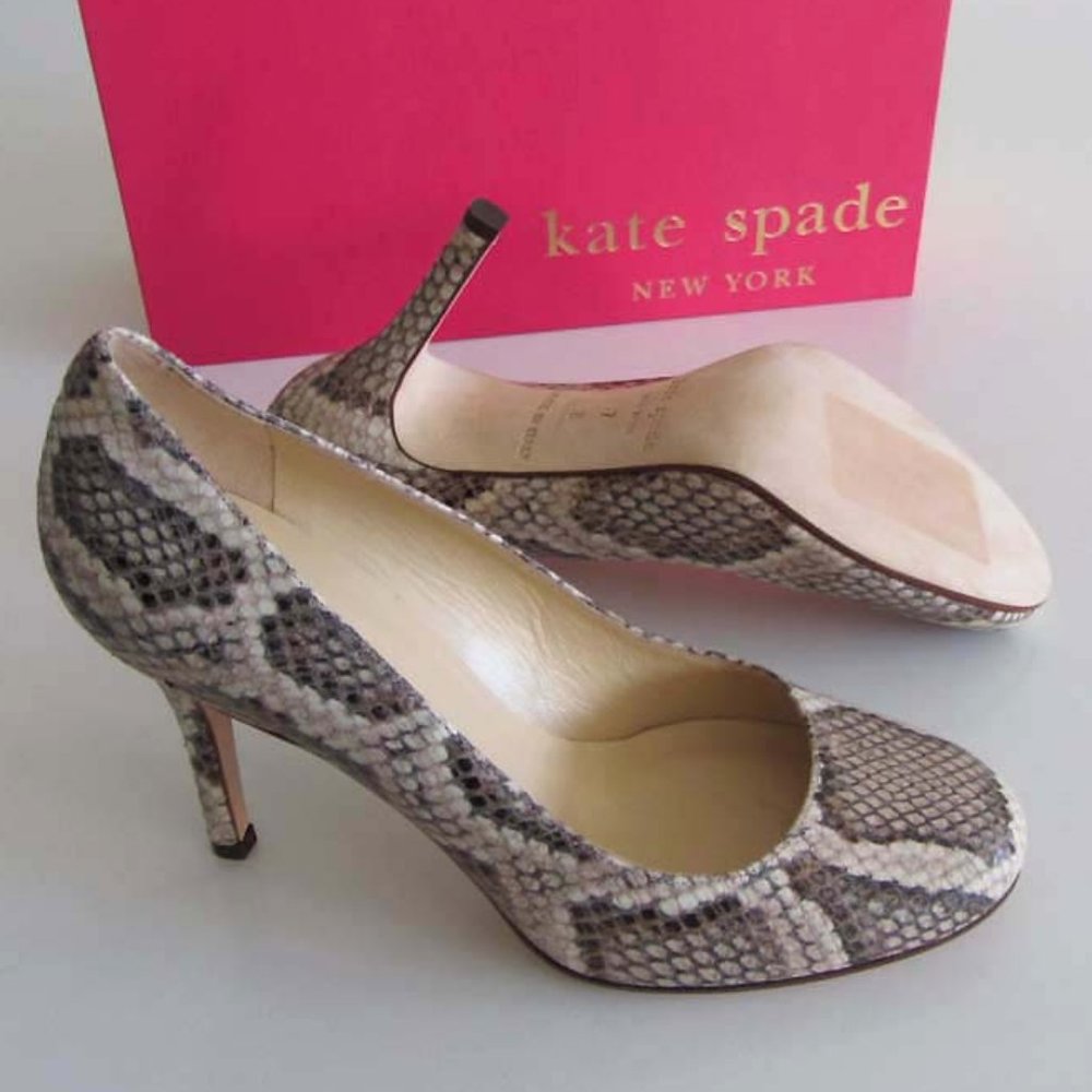 Kate Spade Karolina Sand Python Print Pumps 7 Ita… - image 2
